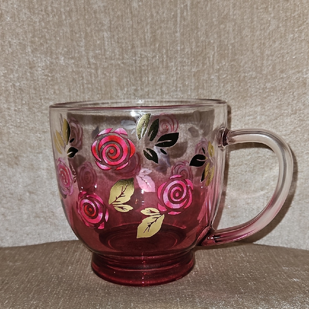 Petal And Pear Rose Painted Mug NWOT